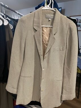 Tailored Cream Zigzag Blazer - Classic Women's Suit Jacket